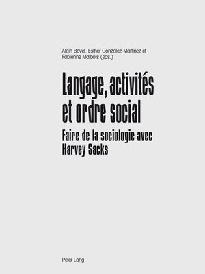 cover image of Langage, activités et ordre social